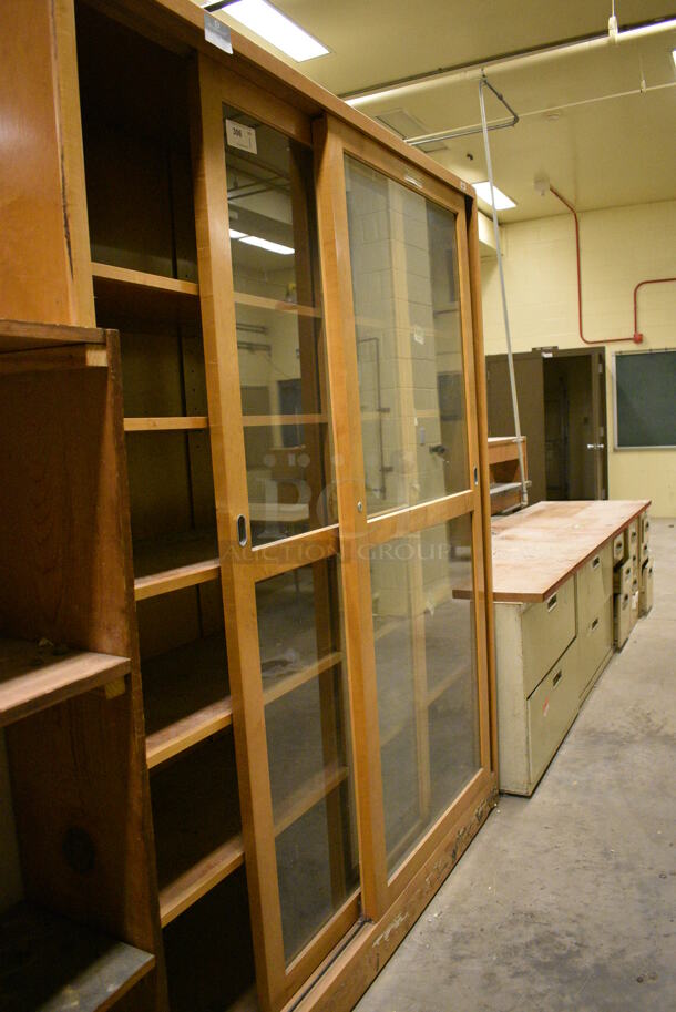 Wood Pattern 2 Door Cabinet w/ 5 Shelves. 70x23x84. (John N. Hall Tech - Room 121) - Image 3 of 4