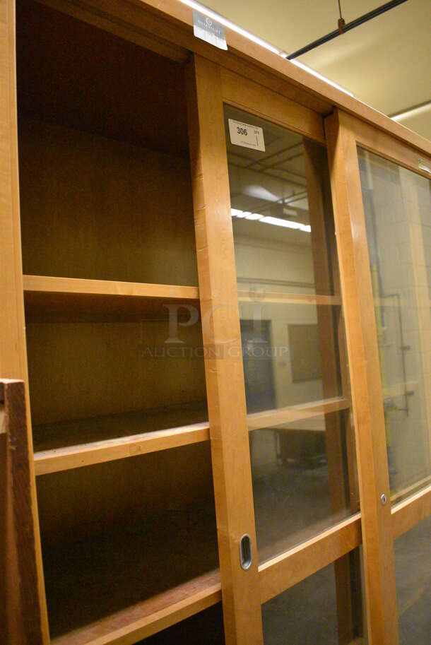 Wood Pattern 2 Door Cabinet w/ 5 Shelves. 70x23x84. (John N. Hall Tech - Room 121) - Image 4 of 4