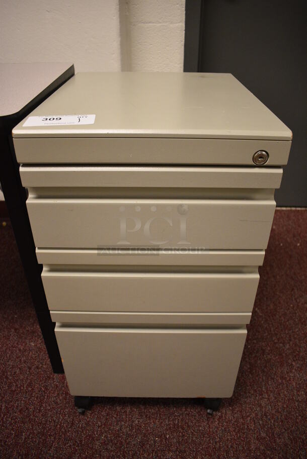 Metal 3 Drawer Filing Cabinet on Casters. 15.5x19x28. (Whitaker Hall - Room 132)