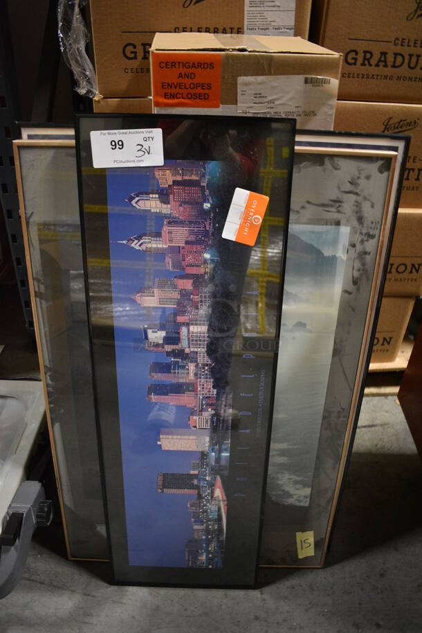 3 Various Pictures; City, Beach and Emeril. Includes 36x1x12.5. 3 Times Your Bid! (facilities) 