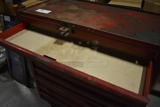 Red Metal Toolbox on Casters. 36x21x49. (facilities) - Image 3 of 4