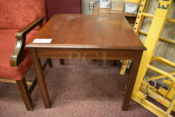 2 Wood Pattern End Tables. 26x26x22. 2 Times Your Bid! (Whitaker Hall - Room 132)