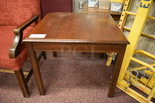 2 Wood Pattern End Tables. 26x26x22. 2 Times Your Bid! (Whitaker Hall - Room 132) - Image 1 of 2