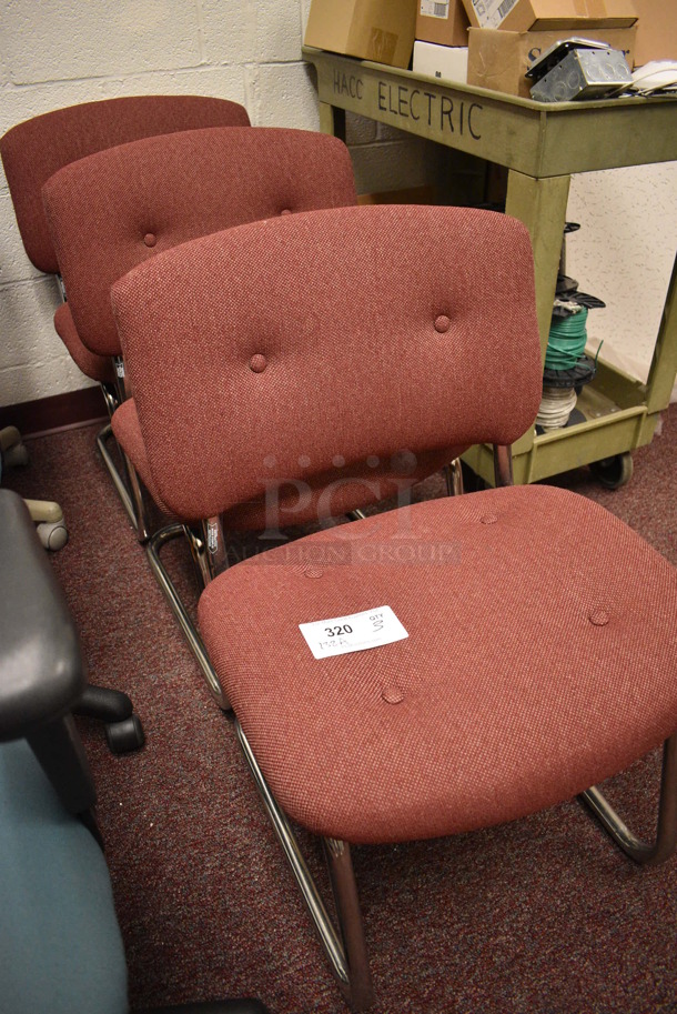 3 Maroon Chairs w/ Chrome Finish Frame. 21x19x29. 3 Times Your Bid! (Whitaker Hall - Room 132 - Office A) - Image 2 of 3