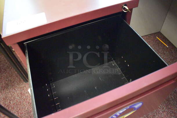 Maroon Metal 2 Drawer Filing Cabinet. 15x22x28. (Whitaker Hall - Room 132 - Office B) - Image 3 of 3
