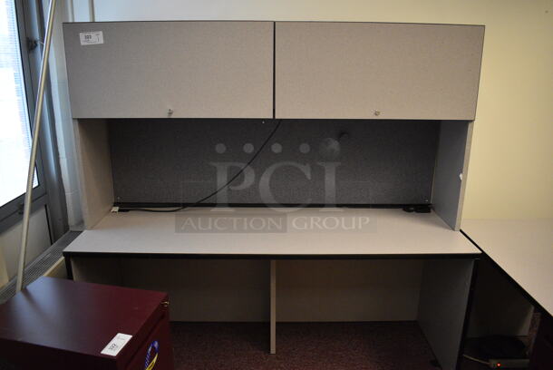 Gray Desk w/ Cabinet. 72x24x66. (Whitaker Hall - Room 132 - Office B)
