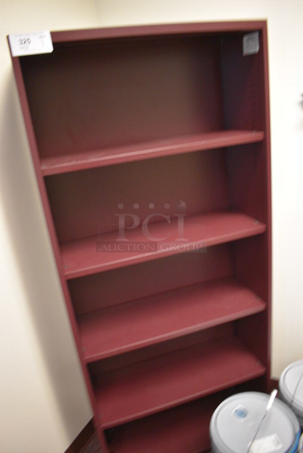 Maroon Metal Bookshelf. 30x12x67. (Whitaker Hall - Room 132 - Office B) - Image 3 of 3