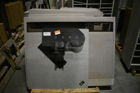 ALL ONE MONEY! PALLET LOT Includes Desk Pieces! Includes 54x42x2.5. (facilities)