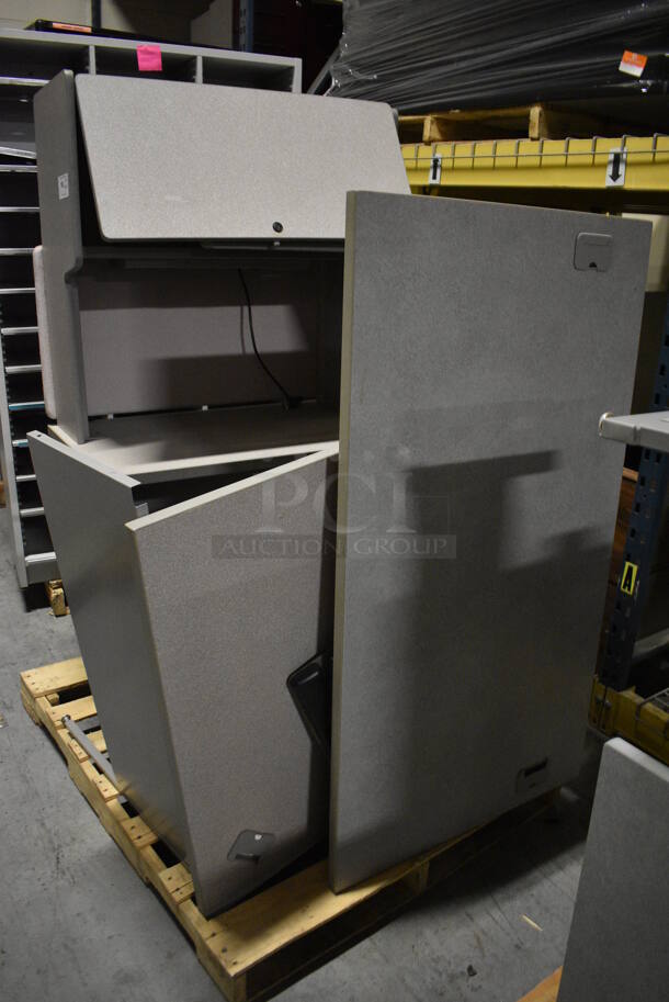 ALL ONE MONEY! PALLET LOT Includes Desks and Cabinet! Includes 54x30x30. (facilities) - Image 2 of 4