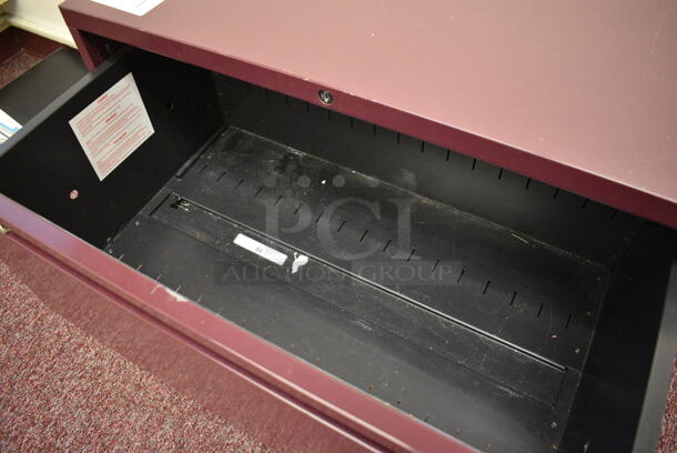 Maroon Metal 2 Drawer Filing Cabinet. 30x18x27 (Whitaker Hall - Room 132 - Office C) - Image 3 of 3