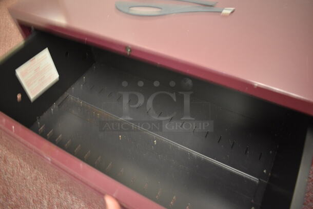 Maroon Metal 2 Drawer Filing Cabinet. 30x18x27 (Whitaker Hall - Room 132 - Office C) - Image 3 of 3