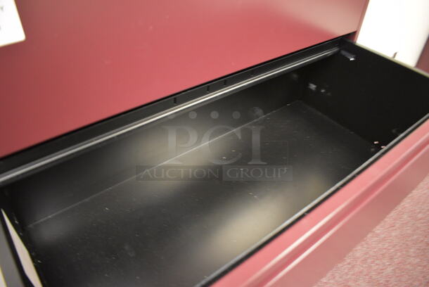 Maroon Metal 5 Drawer Filing Cabinet. 36x18x56. (Whitaker Hall - Room 132 - Office C) - Image 4 of 4