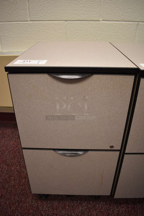 Gray 2 Drawer Filing Cabinet on Casters. 16x21x28. (Whitaker Hall - Room 132 - Office C) - Image 1 of 3