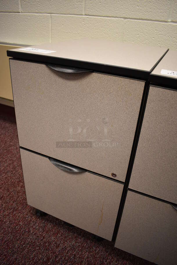 Gray 2 Drawer Filing Cabinet on Casters. 16x21x28. (Whitaker Hall - Room 132 - Office C) - Image 2 of 3