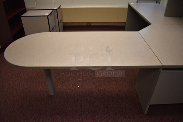 Gray L Shaped Desk w/ Cabinet. 102x102x66. (Whitaker Hall - Room 132 - Office C) - Image 2 of 4