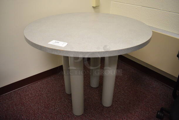 Gray Round Table. 36x36x29. (Whitaker Hall - Room 132 - Office D)