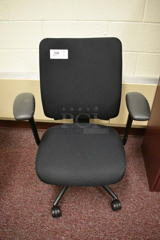 Black Office Chair on Casters. 28x21x37. (Whitaker Hall - Room 132 - Office D) - Image 1 of 3