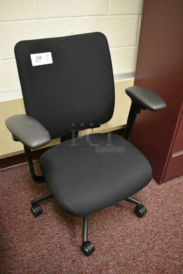 Black Office Chair on Casters. 28x21x37. (Whitaker Hall - Room 132 - Office D) - Image 2 of 3