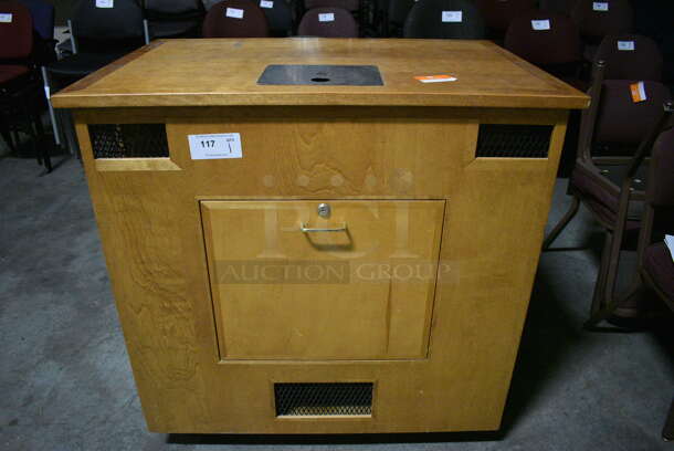 Wooden Cabinet on Commercial Casters. 40x27.5x40. (facilities)