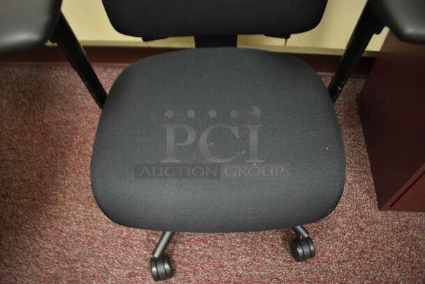 Black Office Chair on Casters. 28x21x37. (Whitaker Hall - Room 132 - Office D) - Image 3 of 3