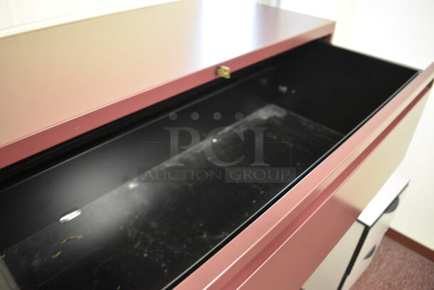 Maroon Metal 5 Drawer Filing Cabinet. 36x18x56. (Whitaker Hall - Room 132 - Office D) - Image 3 of 3