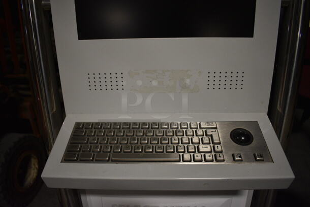 White Metal Floor Style Monitor and Keyboard. 22x24x60. (facilities) - Image 4 of 7