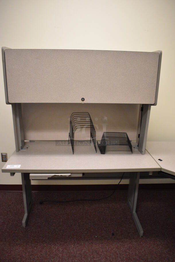 Gray L Shaped Desk w/ Cabinet. 84x72x64. (Whitaker Hall - Room 132 - Office D) - Image 2 of 3