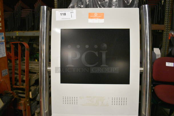 White Metal Floor Style Monitor and Keyboard. 22x24x60. (facilities) - Image 5 of 7