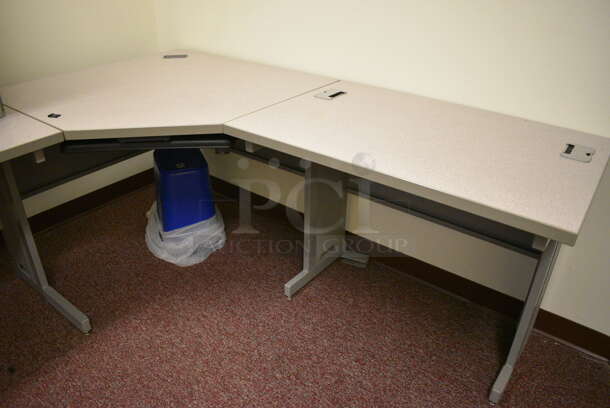 Gray L Shaped Desk w/ Cabinet. 84x72x64. (Whitaker Hall - Room 132 - Office D) - Image 3 of 3