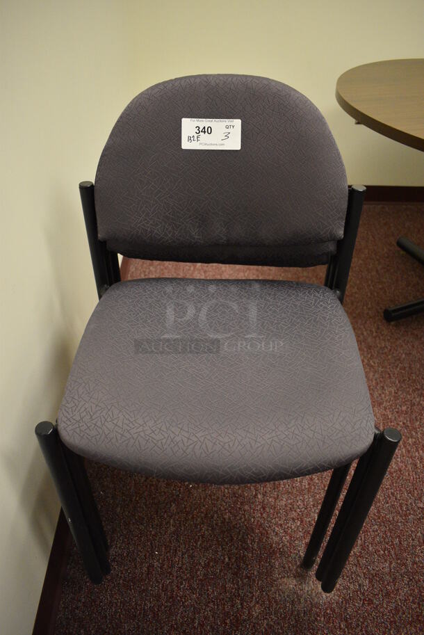 3 Gray Chairs. 20x18x32. 3 Times Your Bid! (Whitaker Hall - Room 132 - Office E)