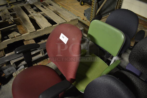 6 Various Office Chairs; Maroon, Green, Purple and Black on Casters. Includes 26x33x39. 6 Times Your Bid! (facilities) - Image 4 of 4