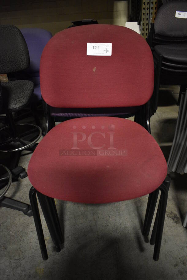 4 Various Chairs; Maroon, Purple and Blue. Includes 19x19x32. 4 Times Your Bid! (facilities)