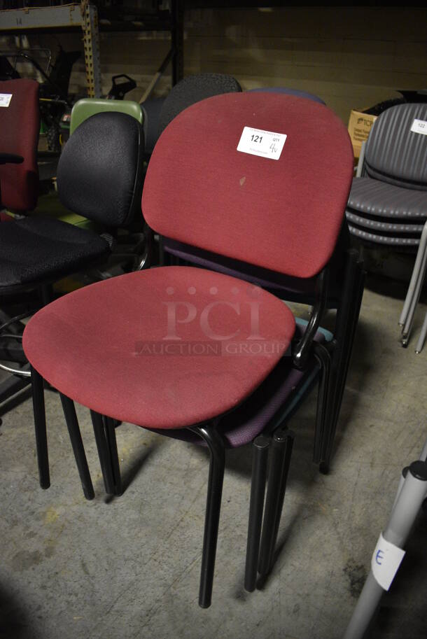 4 Various Chairs; Maroon, Purple and Blue. Includes 19x19x32. 4 Times Your Bid! (facilities) - Image 2 of 3