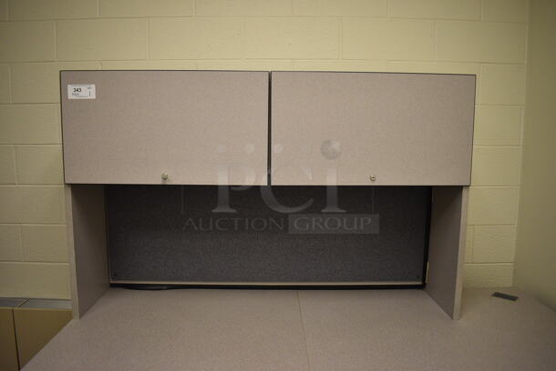 Gray L Shaped Desk w/ Cabinet and Maroon 3 Drawer Filing Cabinet. 78x78x67. (Whitaker Hall - Room 132 - Office E) - Image 3 of 4