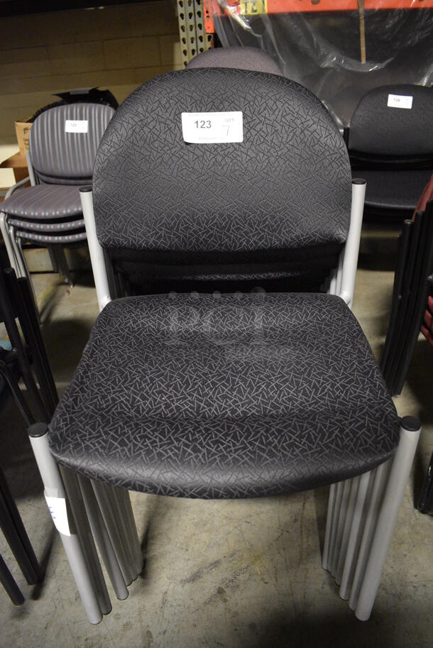7 Black Chairs. 19x19x32. 7 Times Your Bid! (facilities)