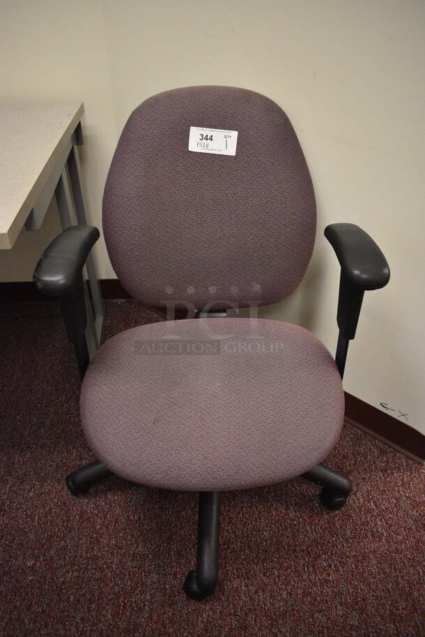 Light Purple Office Chair w/ Arm Rests on Casters. 24x22x34. (Whitaker Hall - Room 132 - Office E)