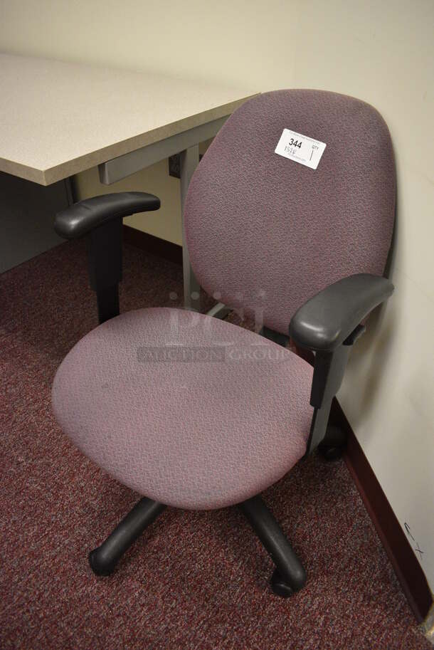 Light Purple Office Chair w/ Arm Rests on Casters. 24x22x34. (Whitaker Hall - Room 132 - Office E) - Image 2 of 3