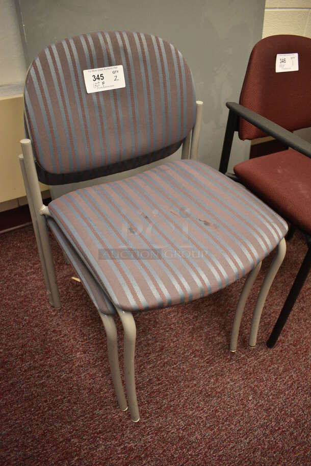 2 Blue Striped Chairs. 18x17x30. 2 Times Your Bid! (Whitaker Hall - Room 132 - Office F) - Image 2 of 2
