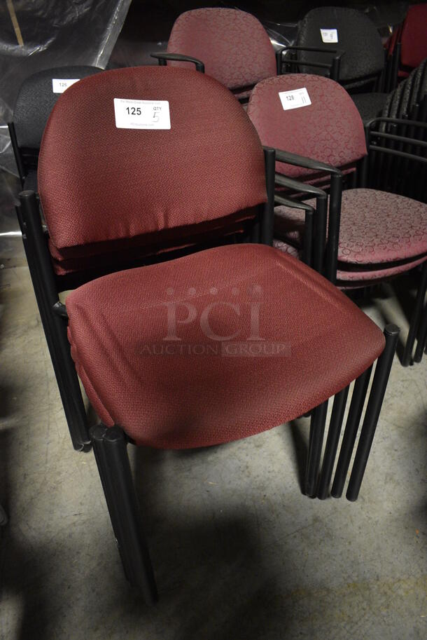 5 Maroon Chairs. 19x19x32. 5 Times Your Bid! (facilities) - Image 2 of 3