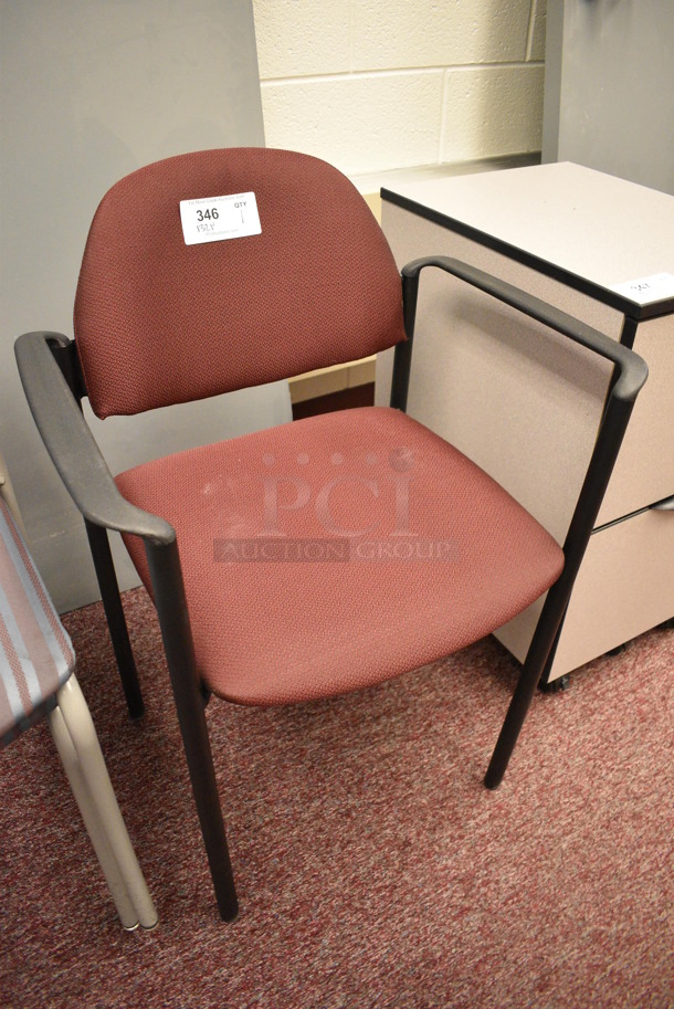 Maroon Chair w/ Arm Rests. 24x18x32. (Whitaker Hall - Room 132 - Office F) - Image 2 of 3