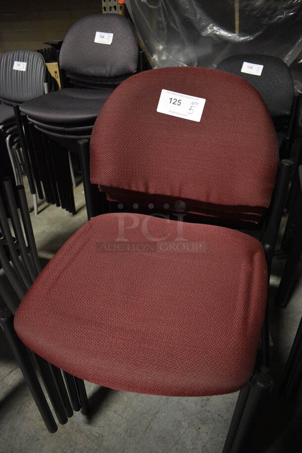 5 Maroon Chairs. 19x19x32. 5 Times Your Bid! (facilities) - Image 3 of 3