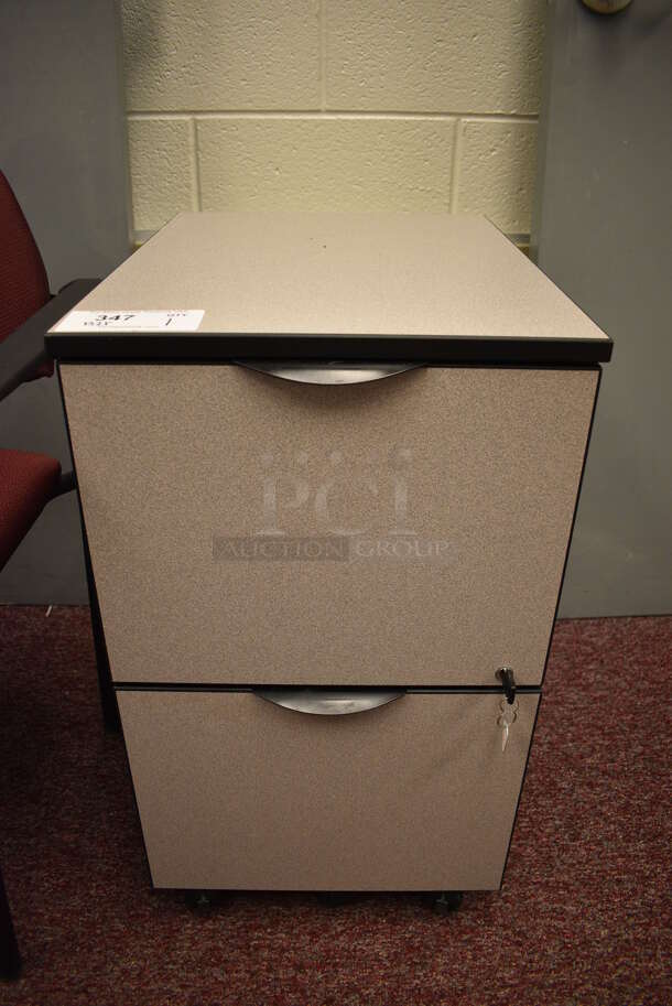 Gray 2 Drawer Filing Cabinet on Casters. 16x21x28. (Whitaker Hall - Room 132 - Office F) - Image 1 of 4