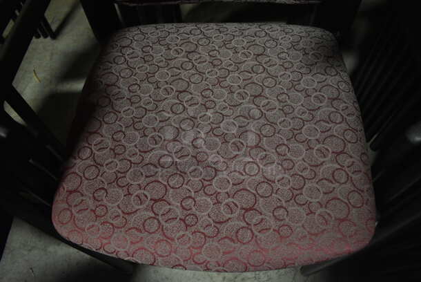 11 Maroon Patterned Chairs w/ Arm Rests. 23x18x32. 11 Times Your Bid! (facilities) - Image 4 of 4