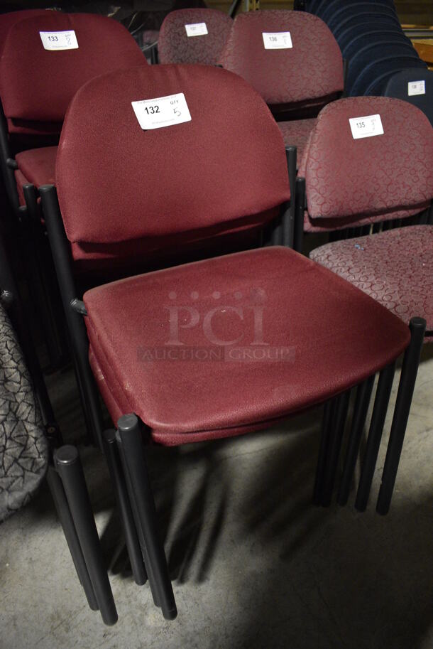5 Maroon Chairs. 19x19x32. 5 Times Your Bid! (facilities) - Image 2 of 3