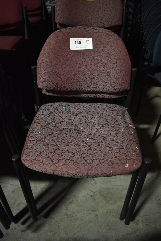 8 Maroon Patterned Chairs. 19x19x32. 8 Times Your Bid! (facilities) - Image 1 of 3