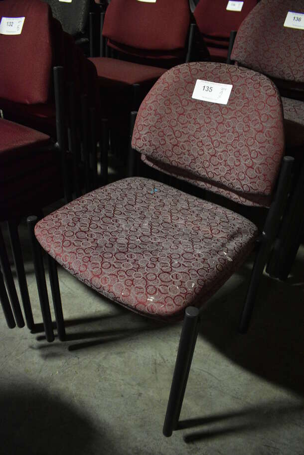 8 Maroon Patterned Chairs. 19x19x32. 8 Times Your Bid! (facilities) - Image 2 of 3