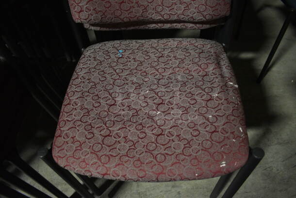 8 Maroon Patterned Chairs. 19x19x32. 8 Times Your Bid! (facilities) - Image 3 of 3