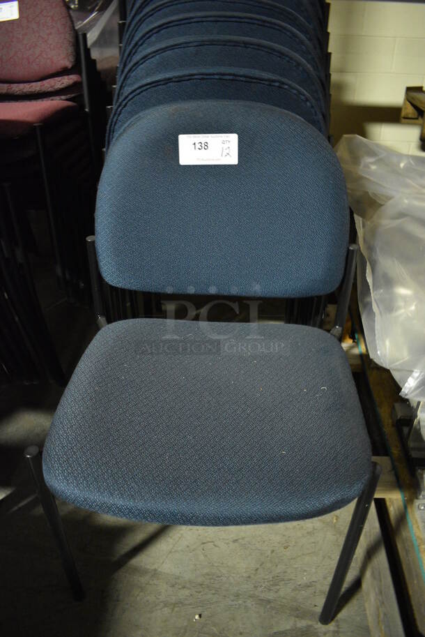 12 Blue Chairs. 19x19x32. 12 Times Your Bid! (facilities)