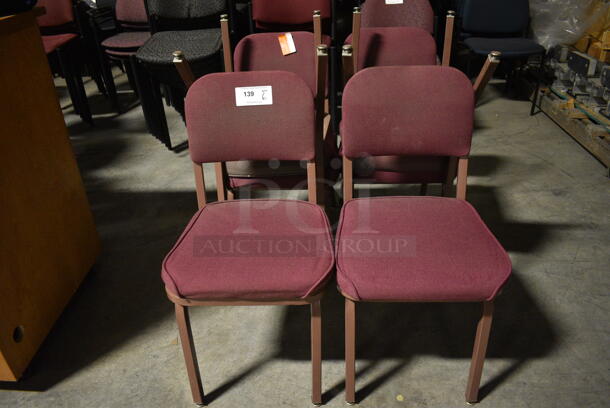 6 Maroon Chairs. 17x16x32. 6 Times Your Bid! (facilities)
