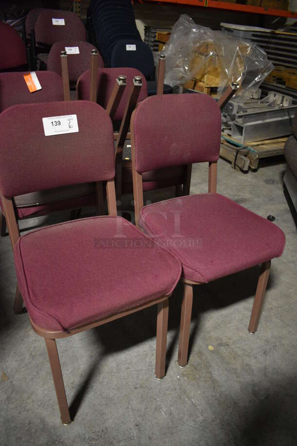 6 Maroon Chairs. 17x16x32. 6 Times Your Bid! (facilities) - Image 2 of 3